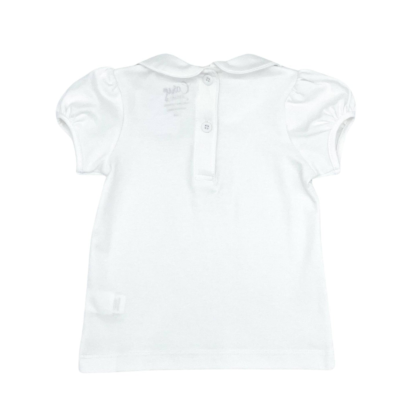 Girls Round Peter Pan Collar Shirt with Short-sleeves