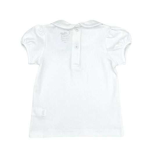 Girls Round Peter Pan Collar Shirt with Short-sleeves