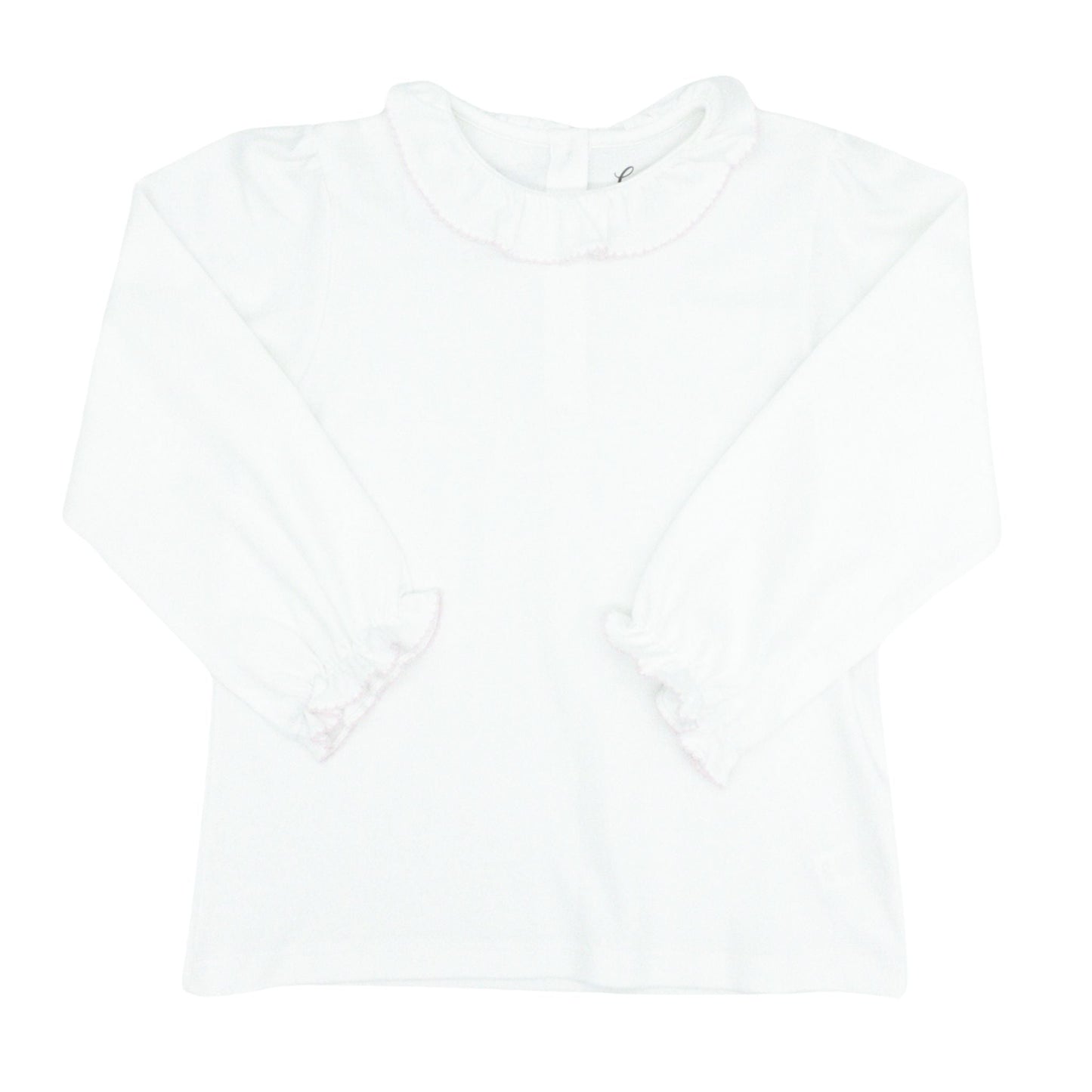 Girl's Long-sleeve Ruffle Neck Blouse