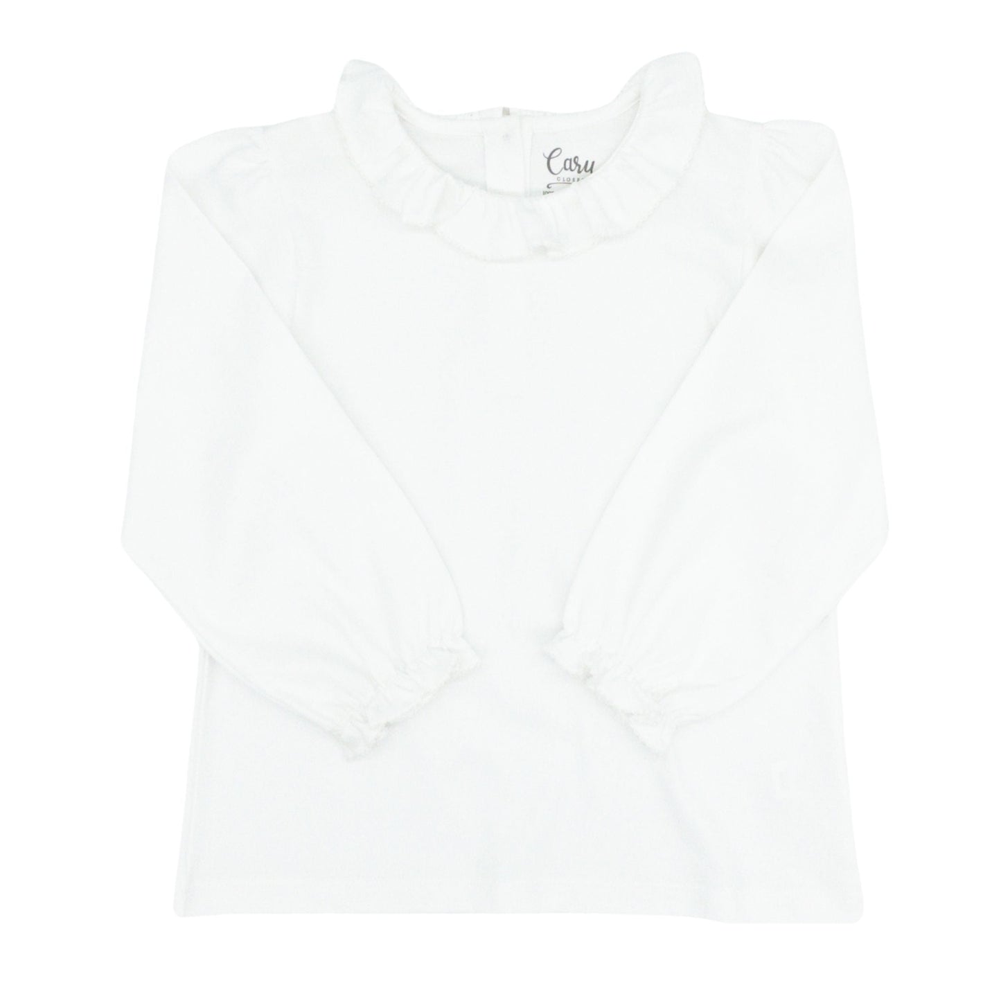 Girl's Long-sleeve Ruffle Neck Blouse