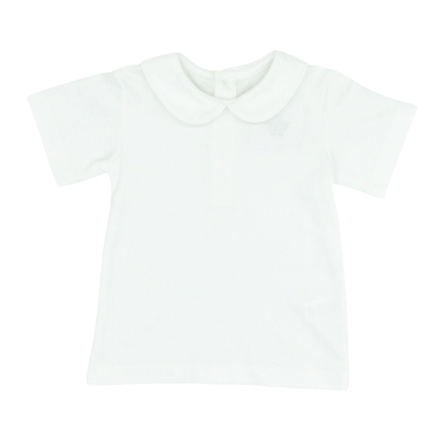 Boys Round Peter Pan Collar Shirt with Short-sleeves