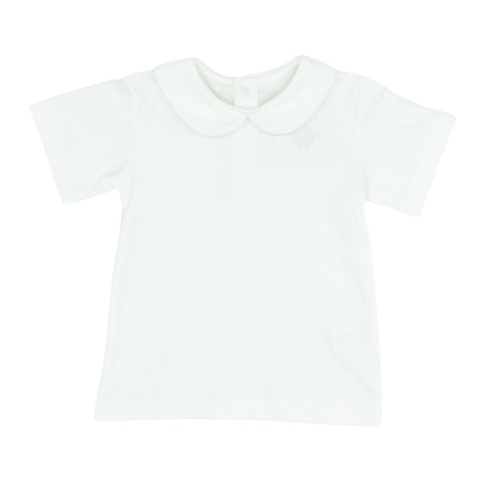 Boys Round Peter Pan Collar Shirt with Short-sleeves
