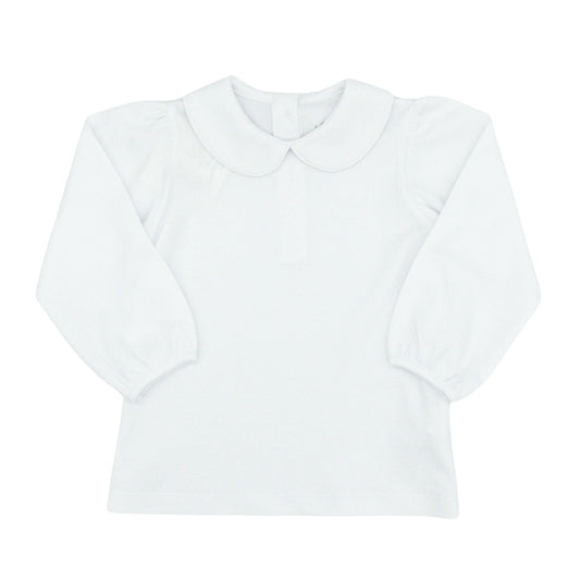 Girls Round Peter Pan Collar Shirt with Long-sleeves