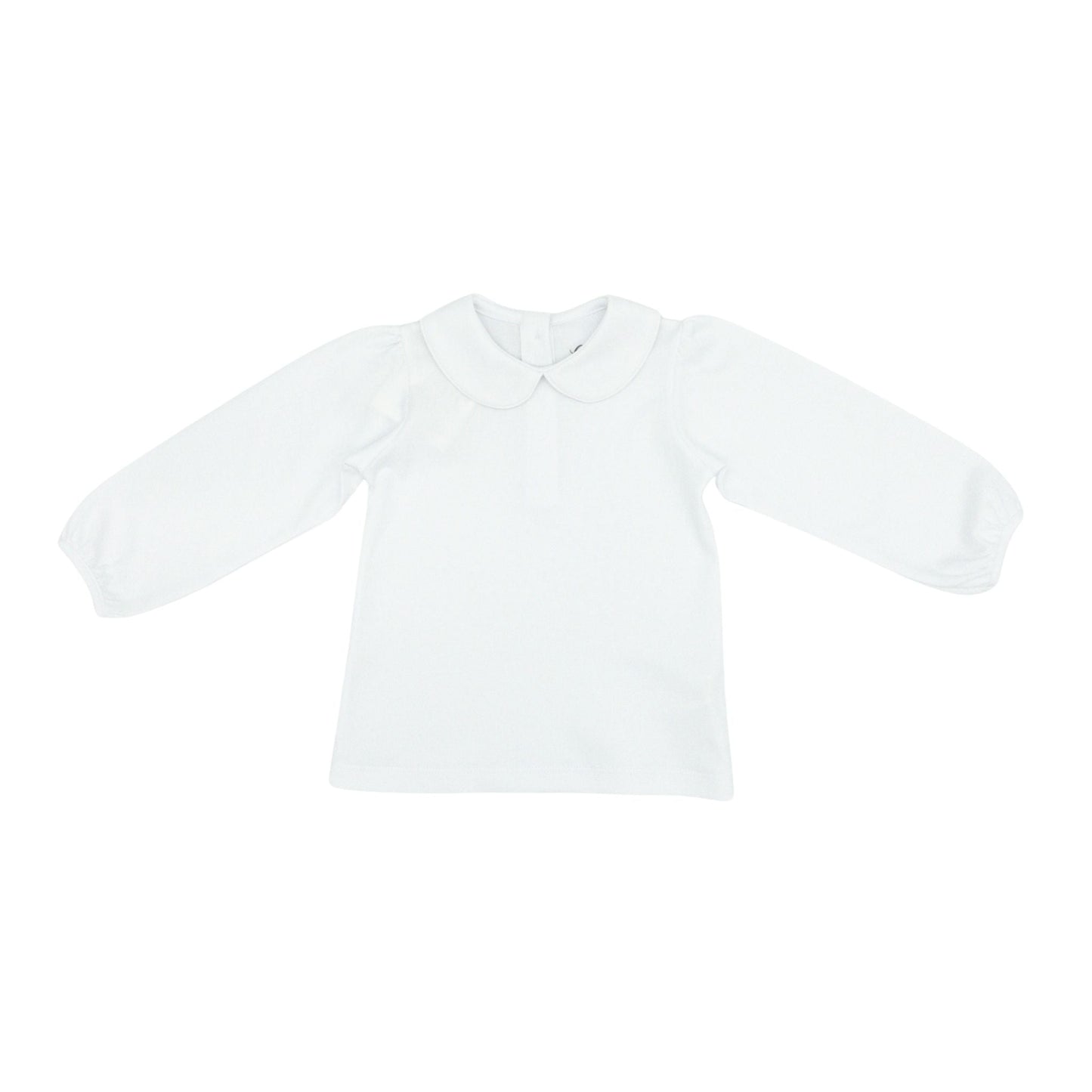 Girls Round Peter Pan Collar Shirt with Long-sleeves